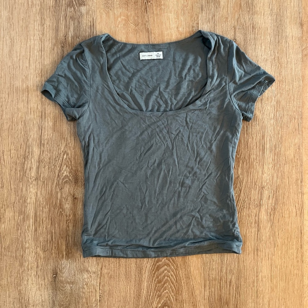 Gentle Fawn scoop seamless tee / size XS / teal blue green